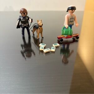 Police Action Figure Playset with Dog and Skateboard
